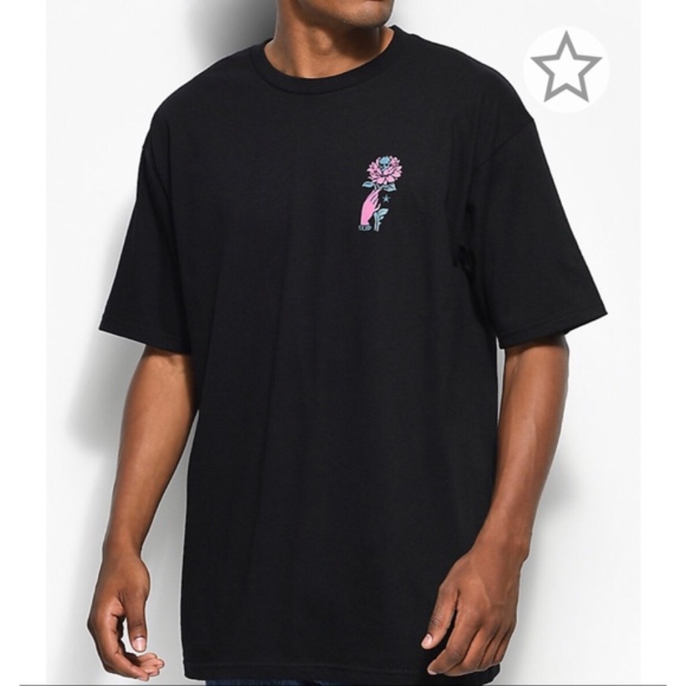 OBEY PROPAGANDA Black Tee "Grown Wild" Skull Flower Graphics Small - Picture 2 of 9